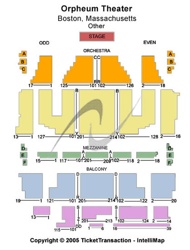 Orpheum Theater Boston Seating Chart
