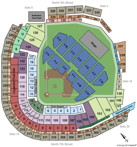 Target Field Tickets Seating Charts